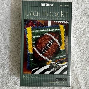 Vintage "Football Touchdown" Caron Latch Hook Kit Size 12" x 12" new in box